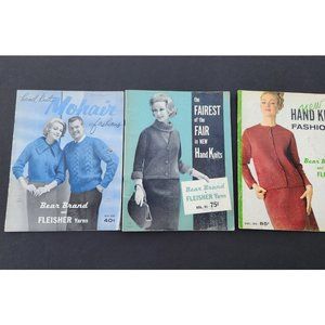 Fleisher Yarns Bear Brand Pattern Books Lot of 3 Vintage